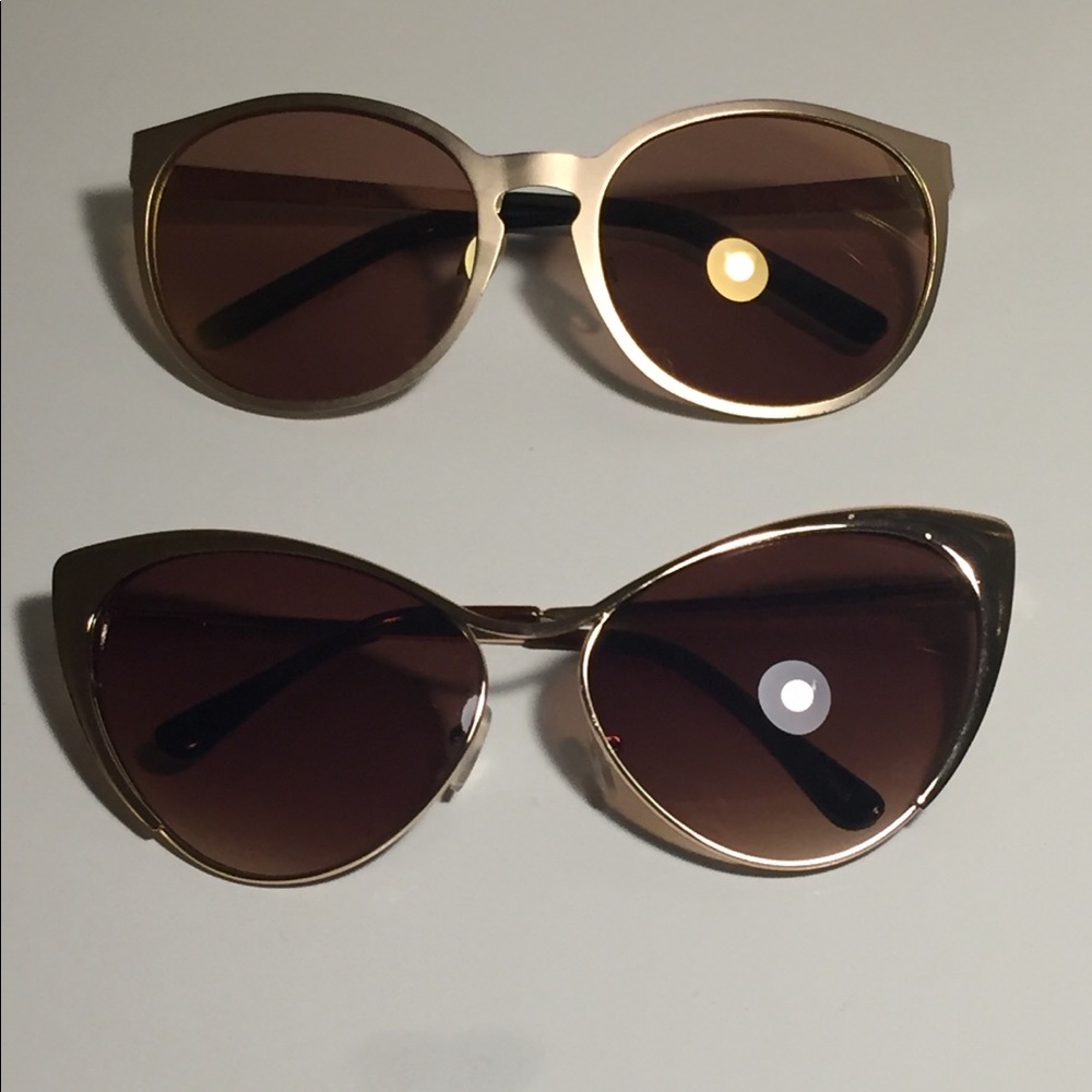 Gold frame sunglasses two for one!